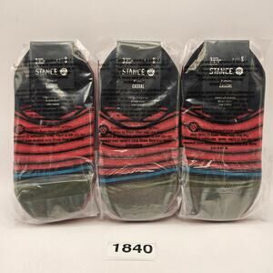 LOT OF 3 - STANCE WOMEN'S SMALL 3 PACK NO SHOW SOCKS RED FADE NWT (9 PAIRS)